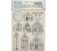 STAMPERIA Clear Stamps - Silent Sea Paysages, Phare, Maisons de plage