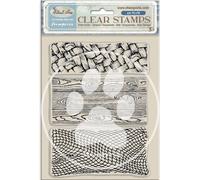 STAMPERIA Clear Stamps - Textures Silent Sea, planches, filet