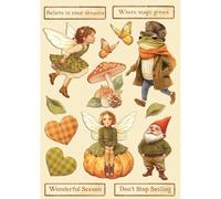 Stamperia - Coloured Wooden Shapes for Scrapbooks, Albums, Cards, Bullet Journals and More, LaserCut, Printed for Enhanced Detail, Perfect for Hobbies, Crafts and Gifting (Whispering Woods) (A5)