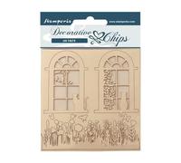 Stamperia Copeaux décoratives-Créer du Bonheur-Bienvenue à la Maison-Fenêtres, 0, 14 x 14 cm