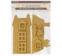 Stamperia - Crafty Shapes for Scrapbooks, Albums, Cards, Bullet Journals and More, Decorate with Papers and Paint, Perfect for Hobbies, Crafts, and Gifting (Family, House and Mice)