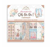 Stamperia, Create Happiness Oh lá lá Lot de papier 20,3 x 20,3 cm