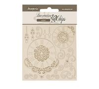 Stamperia - Decorative Chips for Scrapbooking, Albums, Card Making, and Bullet Journalling, Laser Cut Cardboard Shapes, Easy to Glue, Perfect for Crafts and Gifting (Quiet Days, Clocks and Swirls)