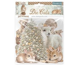 Stamperia - Die Cuts for Scrapbooks, Albums, Cards, Bullet Journals and More, Laser Cut Cardboard Shapes, Easy to Glue, Perfect for Hobbies, Crafts and Gifting (White Christmas) (Assorted)