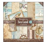 Stamperia Bloc Papier Scrap double Face 10 feuilles 30,5x30,5 (12"x12") - Sea Land multicolore SBBL37