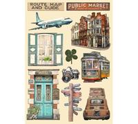 Stamperia Formes en bois colorées pour le scrapbooking, les albums, les cartes, les bullet journaux, etc. Coupe laser, imprimée pour des détails améliorés, parfait pour l'artisanat et le cadeau (type