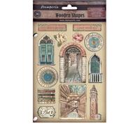 Stamperia Formes en bois colorées pour scrapbooking, albums, fabrication de cartes, bullet journaling et plus, LaserCut, imprimé pour des détails améliorés, parfait pour l'artisanat et le cadeau