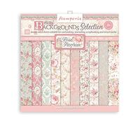 Stamperia International Bloc de scrapbooking maxi sélection de fond Parfum rose, papier, multicolore, 30,5 x 30,5 cm