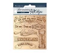 Stamperia International Chips Frames Puces décoratives-Cadres Alice, Coloris Assortis, 9,5 x 9,5 cm