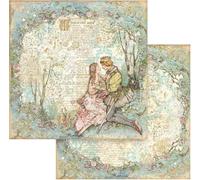 STAMPERIA INTERNATIONAL, KFT Papier lubrifiant Double Face - Sleeping Beauty Loves, Multicolore, 30,5x30,5 cm
