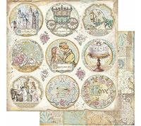 STAMPERIA INTERNATIONAL, KFT Papier lubrifiant Double Face-Sleeping Beauty Rond, Multicolore, 30,5x30,5 cm