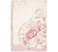 Stamperia International KFT Stamperia Horloge romantique en papier de riz Multicolore Format A4