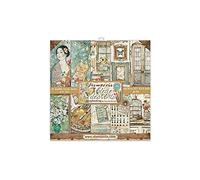 STAMPERIA INTERNATIONAL, KFT Stamperia-Mini Bloc de Scrapbooking-Atelier des Arts, Papier, Multicolore, 8 x 8 inches