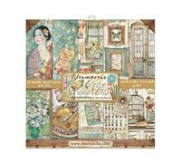 STAMPERIA INTERNATIONAL, KFT Stamperia-Mini Bloc de Scrapbooking-Atelier des Arts, Papier, Multicolore, 8 x 8 inches