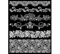 Stamperia International KFT Stamperia Pochoir épais Romance Forever Borders 20 x 25 cm, crème