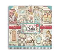 Stamperia International Mini Scrapbooking Pad-Double Face-Alice Through The Looking Glass Bloc Travers Le Verre, Coloris Assortis, 8 x 8 inches