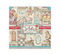 Stamperia International Mini bloc de scrapbooking double face Alice à travers le verre - Divers, 20,3 x 20,3 cm