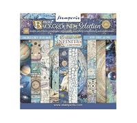 Stamperia International Mini carnet de Scrapbooking-Fonds-Cosmos Infinity, Multicolore, 20,3 x 20,3 cm