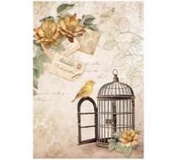 STAMPERIA International Papier de riz Motif cage Golden Harmony Multicolore A4