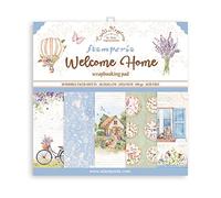 Stamperia International Scrapbooking Pad 10 feuilles cm 30,5 x 30,5 (12 pouces x 12") - Créer le bonheur Bienvenue à la maison