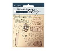 Stamperia International Sleeping Beauty Chips décoratifs - La Belle au Bois Dormant Just Married, Coloris Assortis, 9,5 x 9,5 cm