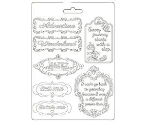 Stamperia International Soft Mould in Wonderland Plates Moule Souple-Assiettes Alice au Pays des Merveilles, Coloris Assortis, A5