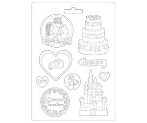 Stamperia International Soft Mould-Sleeping Beauty Castle and Cake Moule Souple-Château et gâteau de la Belle au Bois Dormant, Coloris Assortis, A4