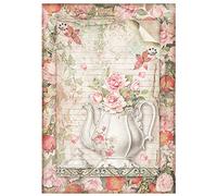 Stamperia International Stamperia Casa Granada Papier de riz Motif fenêtre avec fleurs Multicolore A4