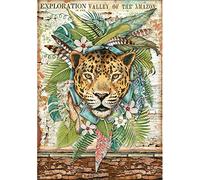 Stamperia International Stamperia DFSA4530 Papier de riz Amazonia Jaguar Format A4