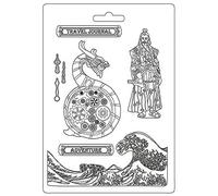 Stamperia International Stamperia-Moule Souple-Sir Vagabond au Japon-Dragon, Blanc, A4