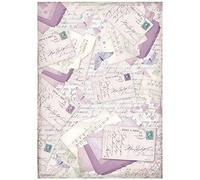 Stamperia International Stamperia Papier de riz Motif lettres de Provence Multicolore A4