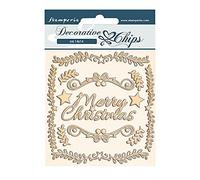STAMPERIA INTL, KFT (3PL) Puces décoratives de 14 x 14 cm, Cadre de Noël Rose, Multicolore, 14x14