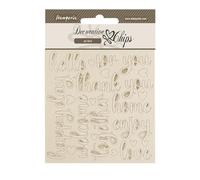 Stamperia - Jetons décoratifs pour scrapbooking, albums, cartes, bullet journaux et plus, formes de cardboard découpées au laser, faciles à coller, parfaites pour les loisirs, les travaux manuels et