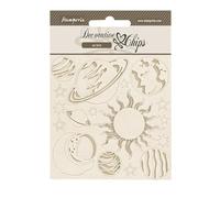 Stamperia Jetons décoratifs pour scrapbooking, albums, fabrication de cartes, bullet journaling, formes de cardboard découpées au laser, faciles à coller, parfaites pour les loisirs, les travaux