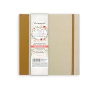 Stamperia Journal multimédia mixte avec 36 pages de couleur aquarelle unies, pressées à chaud et sans acide, reliure plate, couverture rigide personnalisable, avec fermeture élastique et marqueur