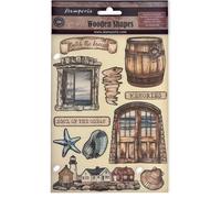Stamperia KLSP183 Formes en bois colorées, marron, 14,8 x 21 x 0,8 cm