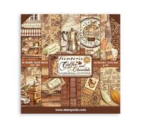 Stamperia Lot de 10 feuilles de papier de scrapbooking 30,5 x 30,5 cm - Café et chocolat