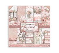 Stamperia Lot de 10 feuilles de papier pour scrapbooking - Roseland - 20,3 x 20,3 cm
