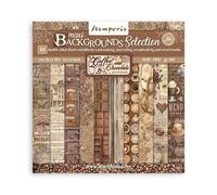 Stamperia Lot de 10 feuilles pour scrapbooking 30,5 x 30,5 cm (12 pouces x 12 pouces) Sélection de fond - Café et chocolat