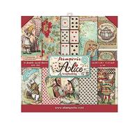 Stamperia Bloc de Papier 10 Feuilles 20,3 x 20,3 (8" x 8") Double Face « Alice, Multicolore