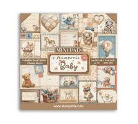 Stamperia - Mini Pad for Scrapbooks, Albums, Cards, Bullet Journals and More, Acid Free, Double-Sided, Perfect for Hobbies, Crafts, and Gifting (6 Sheets) (Baby) (20.3 x 20.3cm)