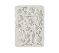 Stamperia Moule en Silicone A5 Chats orchidées, Gris, 6 x 8 in