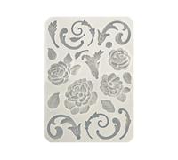 Stamperia Moule en silicone A5 - Fleurs antiques brocantes et embellissements
