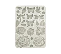 Stamperia Moule en silicone A5 pour scrapbooking, bullet journaux et plus, papillons et fleurs, non collant, convient pour l'argile à séchage à l'air libre et plus, parfait pour l'artisanat et le