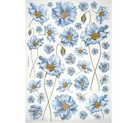 Stamperia Papier de riz A4 pour découpage - Fleurs bleues