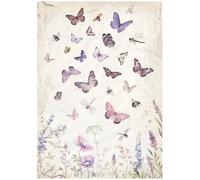 Stamperia Papier de riz A4 pour découpage Motif jardin de papillons