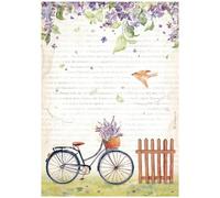 Stamperia Papier de Riz-Créer du Bonheur-Bienvenue à la Maison-Vélo, 0, A4