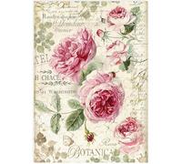 Stamperia Papier de riz emballé A4 - Botanique Roses anglaises, Multicolore, 21x29,7 cm DFSA4358