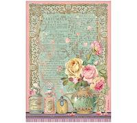 Stamperia Papier de Riz-Parfum Rose-Parfumeur Royal, Multicolore, A4