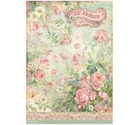 Stamperia Papier de Riz Rose-Le Jardin des Parfums, Multicolore, A4